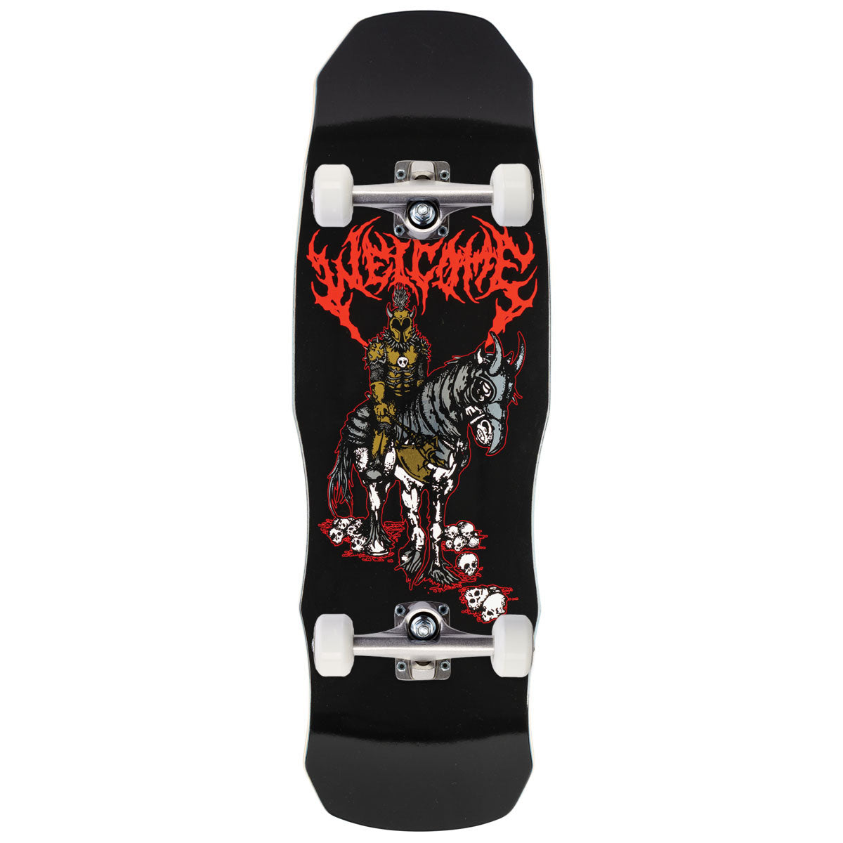 Welcome Rider On Dark Lord Skateboard Complete - Black/Gold Foil - 9.75
