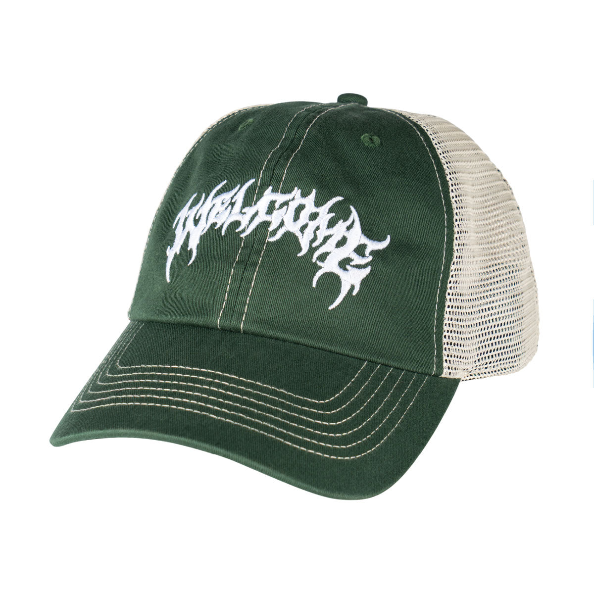 Welcome Barb Contrast Stitch Trucker Hat - Green image 1