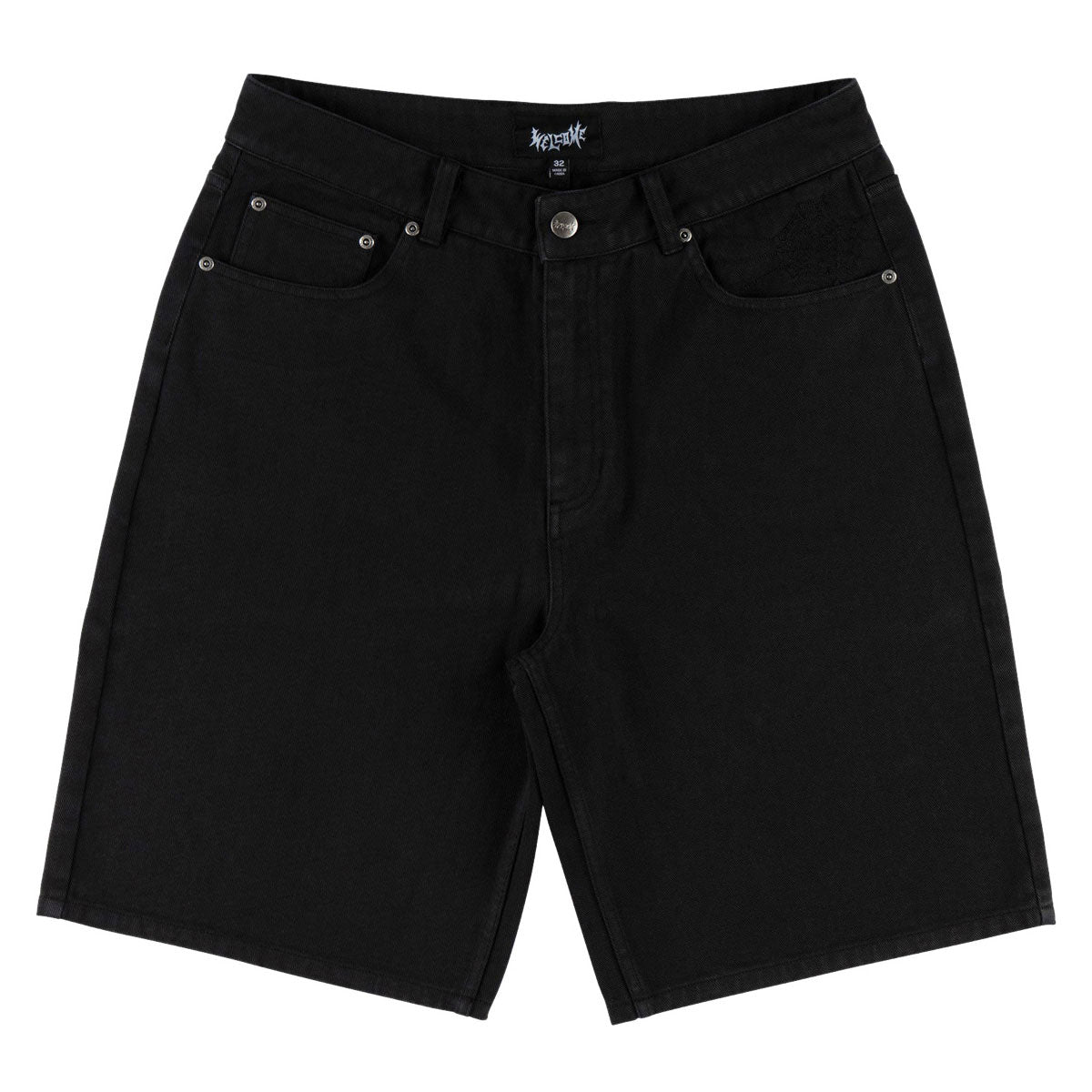 Welcome Chasm Baggy Denim Shorts - Washed Black image 1