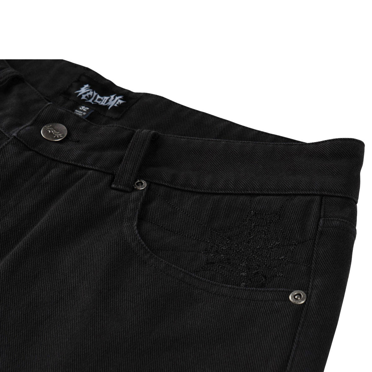 Welcome Chasm Baggy Denim Shorts - Washed Black image 3