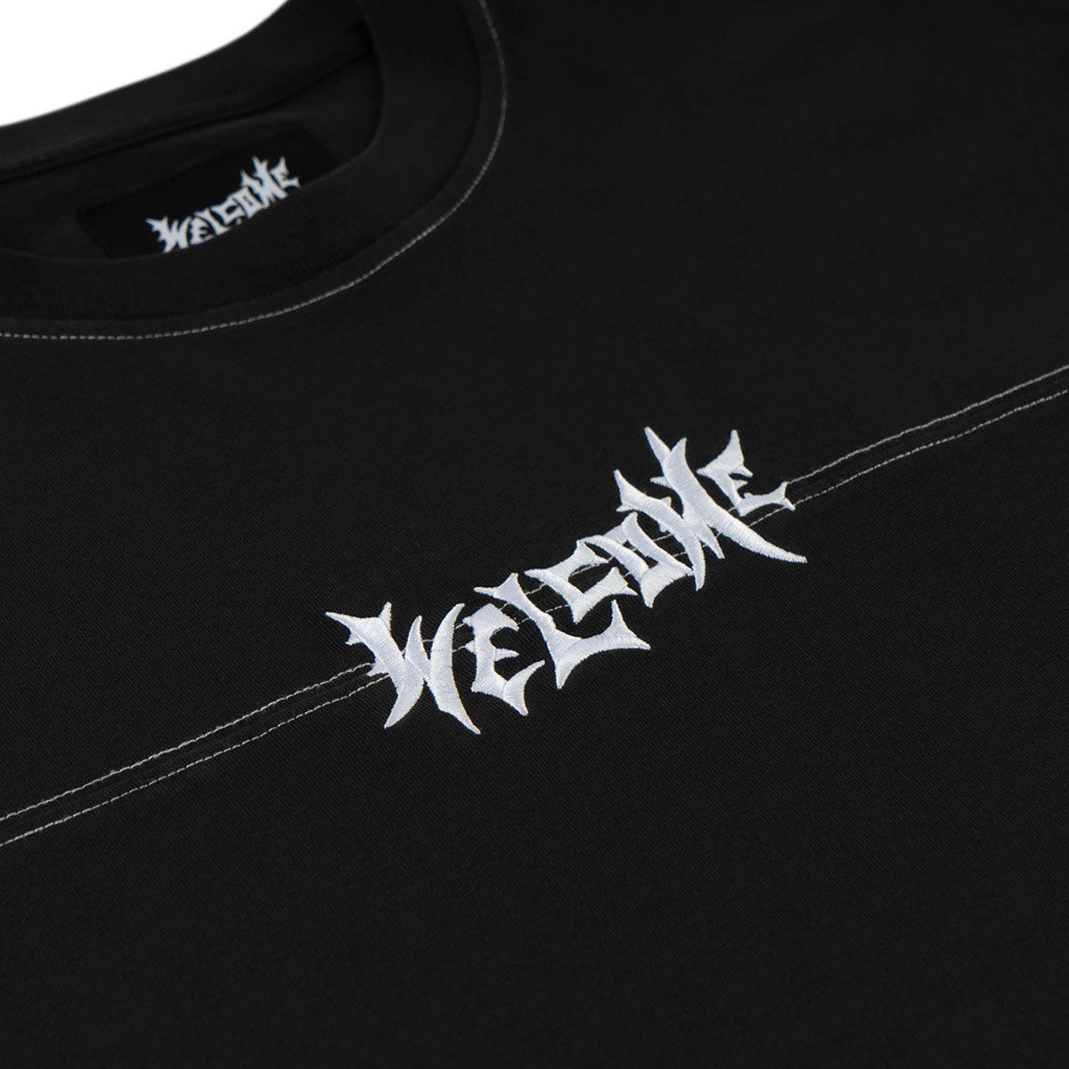 Welcome Vamp Football Knit T-Shirt - Black/White image 3