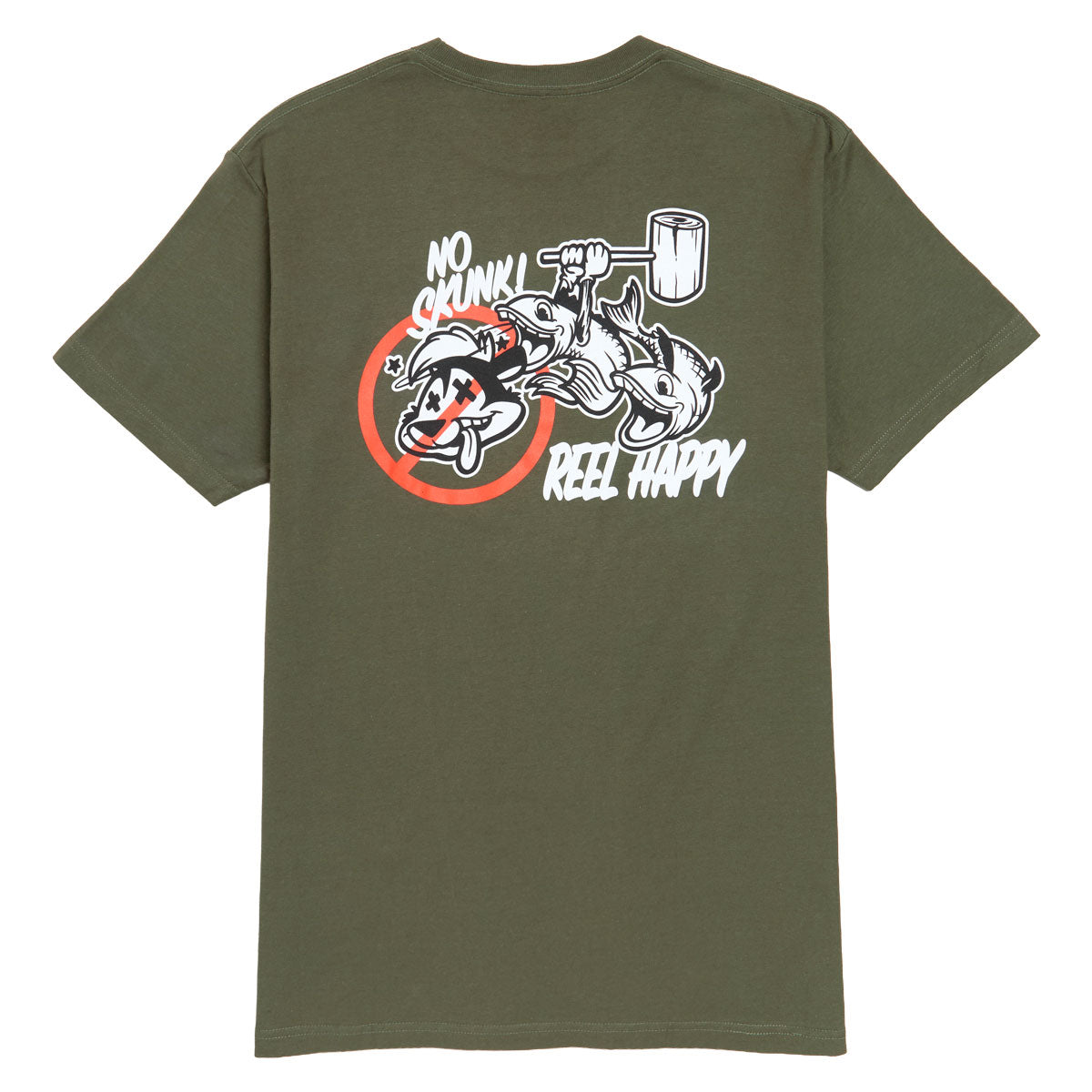 Reel Happy No Skunk T-Shirt - Olive Green image 1