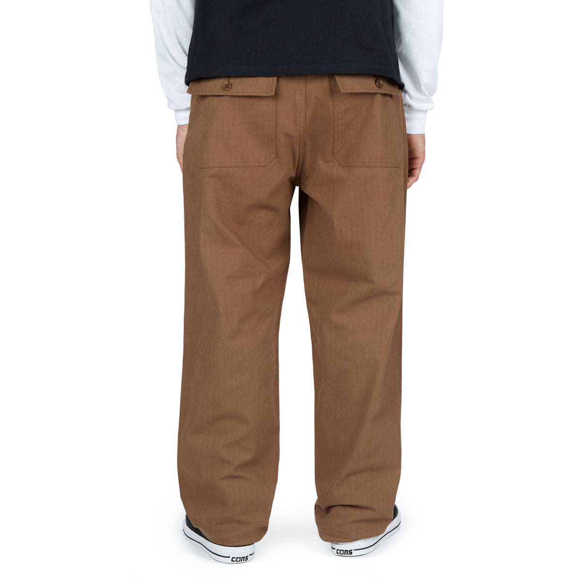 CCS Wide Leg Herringbone Pants - Brown image 5