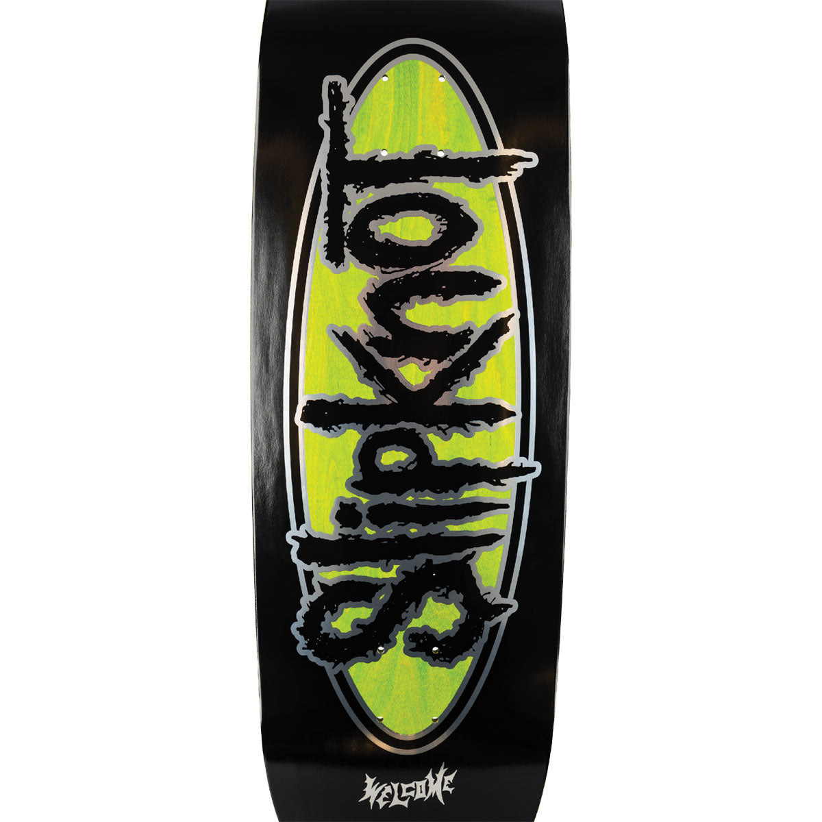 Welcome x Slipknot Oval Logo On Boline 2.0 Skateboard Complete - Black/Green Stain - 9.50