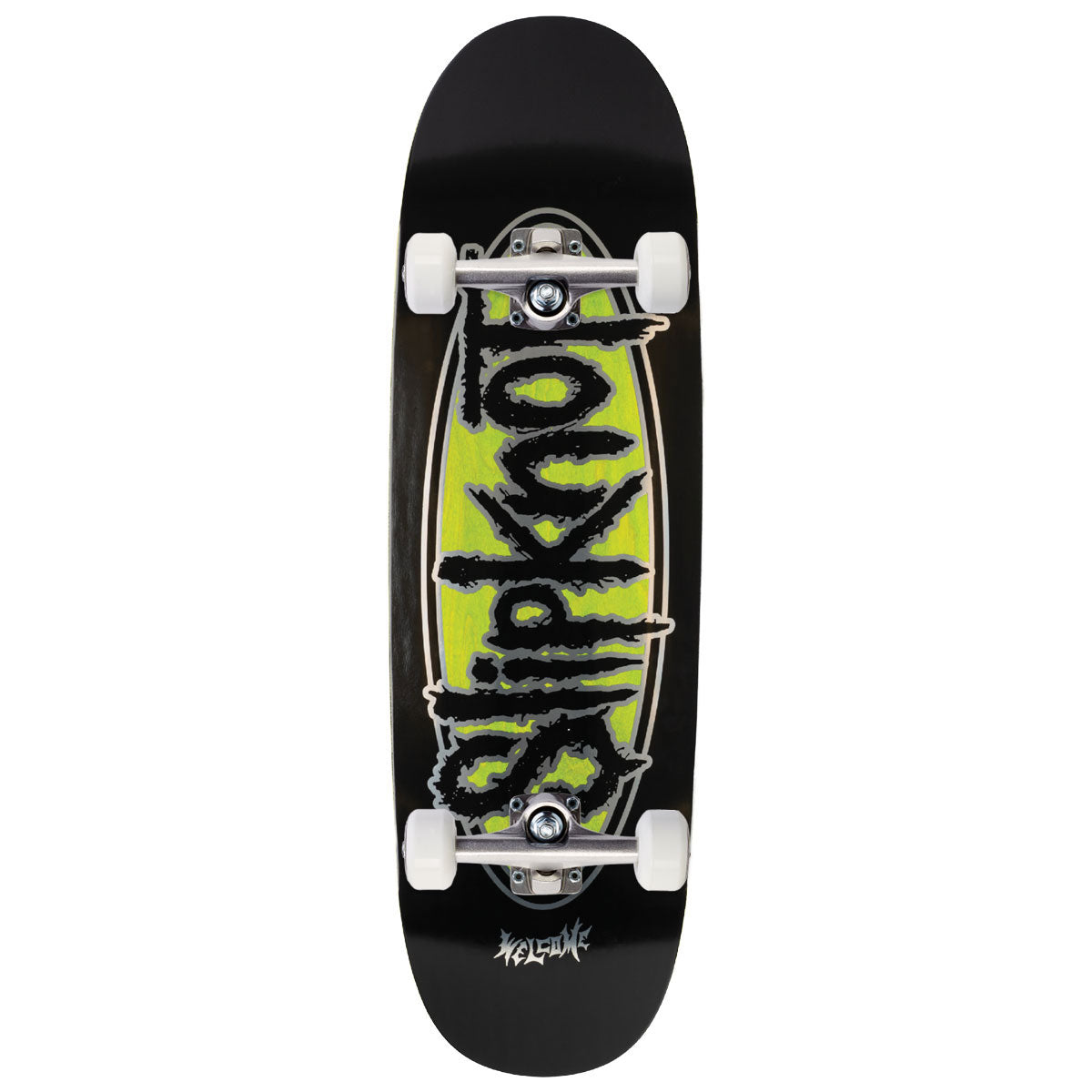 Welcome x Slipknot Oval Logo On Boline 2.0 Skateboard Complete - Black/Green Stain - 9.50