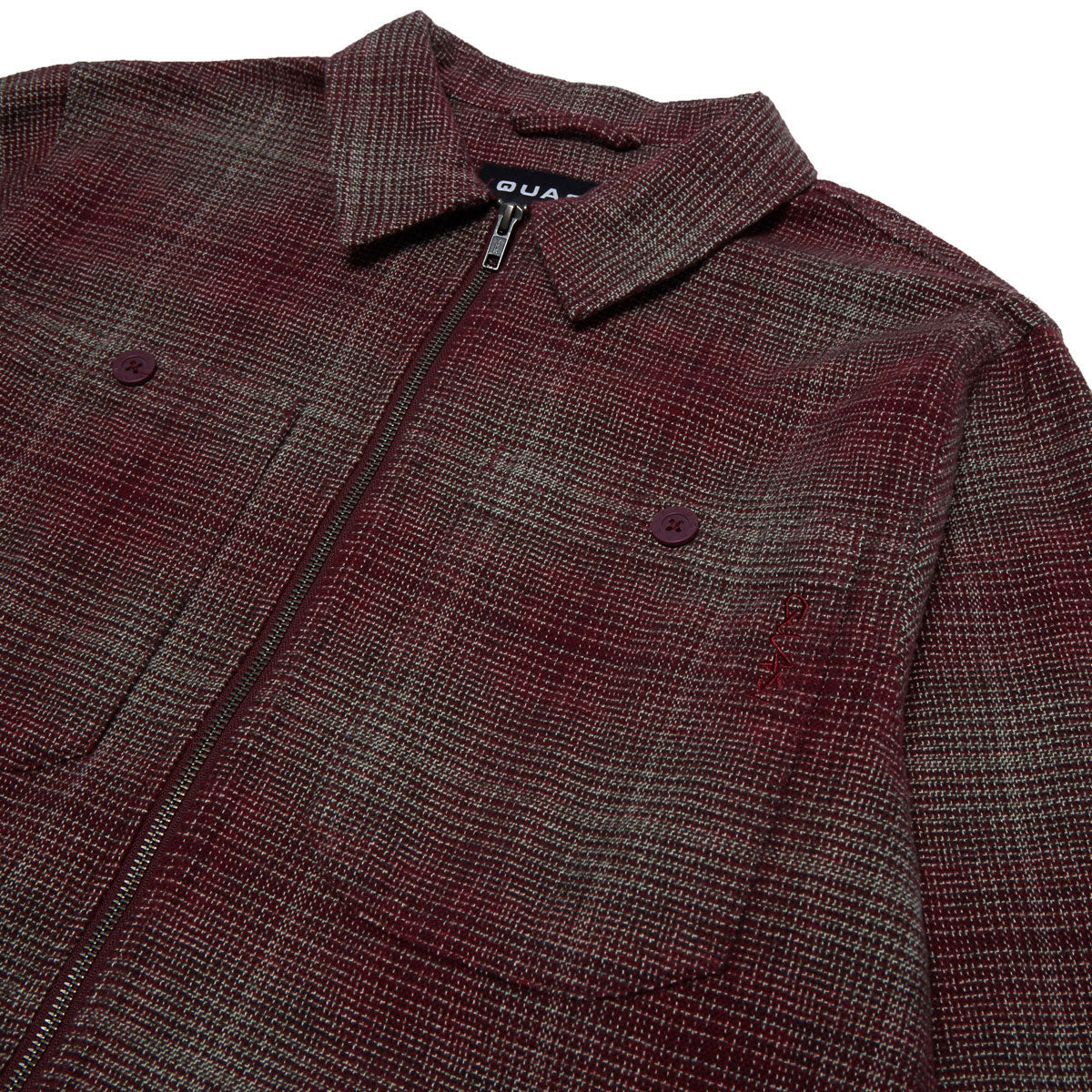 Quasi Grain Full Zip Shirt Jacket - Oxblood image 4