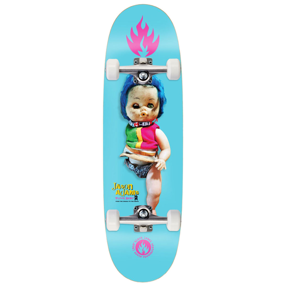 Black Label Jason Adams Punk Baby 2 Custom Egg Skateboard Complete - 9.50