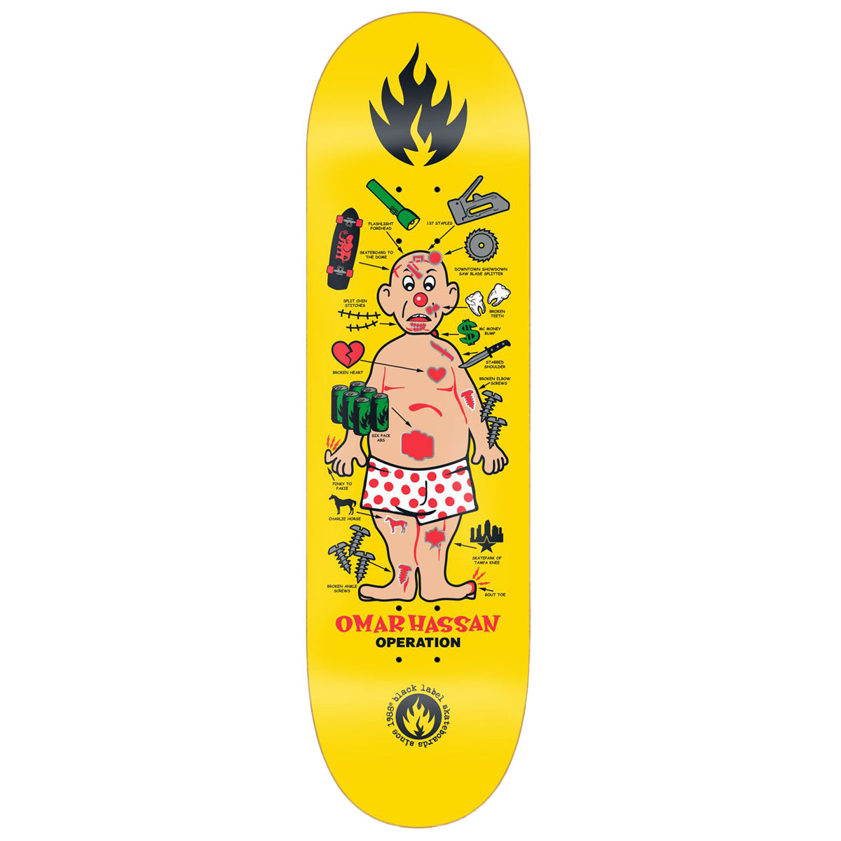 Black Label Omar Hassan Operation Skateboard Deck - 9.00