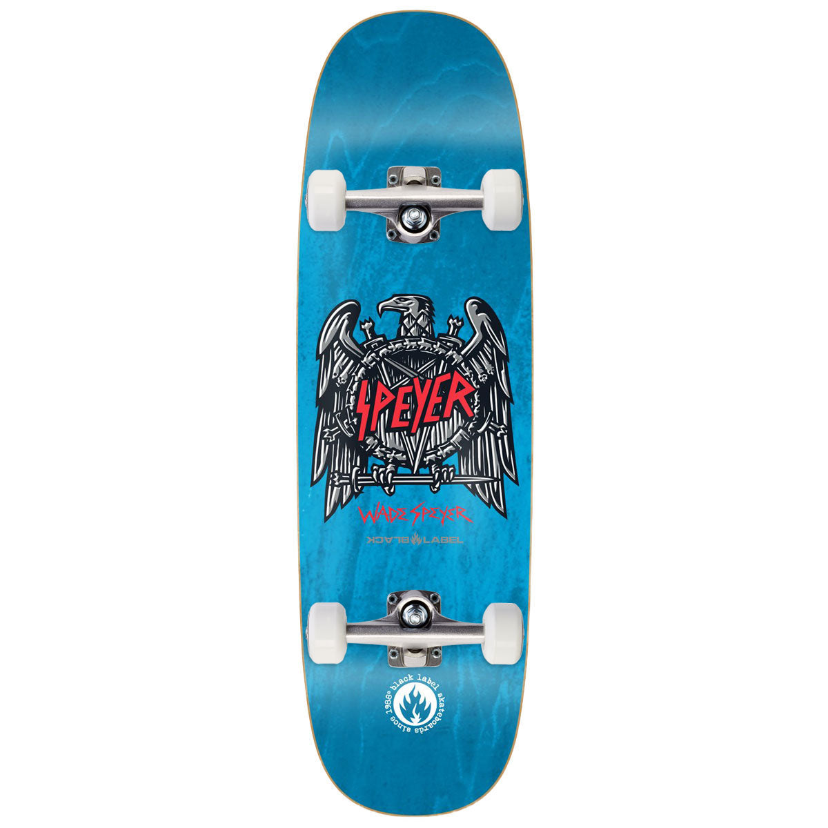 Black Label Wade Speyer Eagle Tugboat Shape Skateboard Complete - 9.50