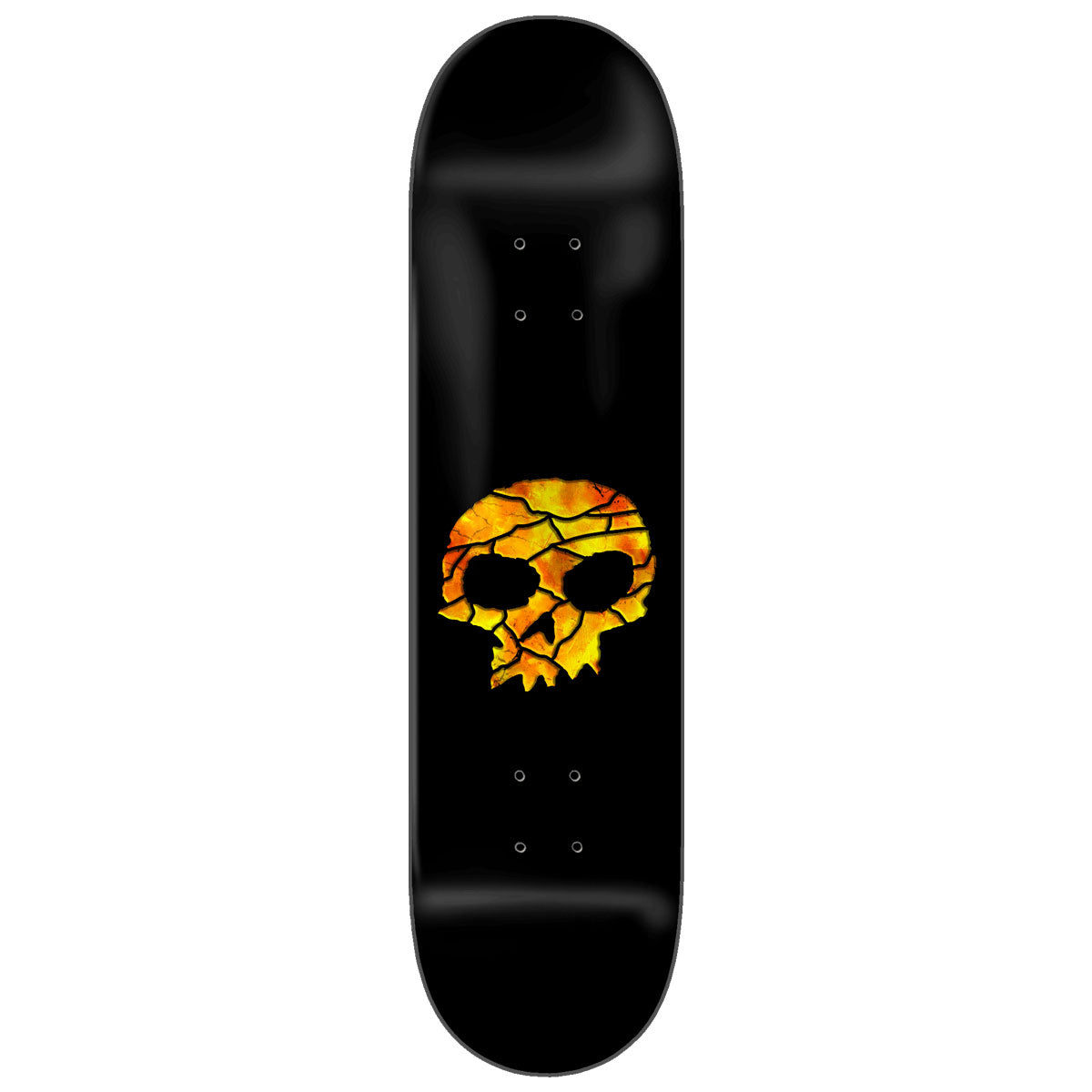 Zero Stained Glass Single Skull Skateboard Deck - Yellow - 8.25