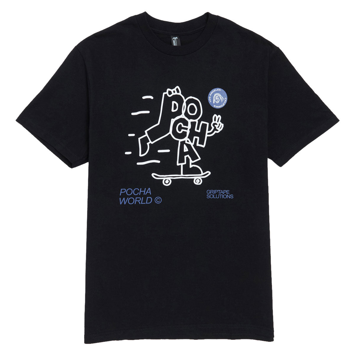 Pocha World Doodle Sk8 T-Shirt - Black image 1