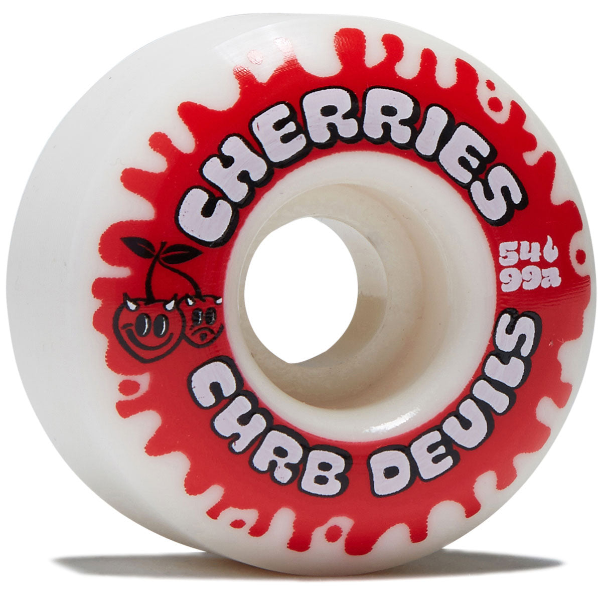Cherries Curb Devils Classic Shape 99a Skateboard Wheels - White - 54mm image 1