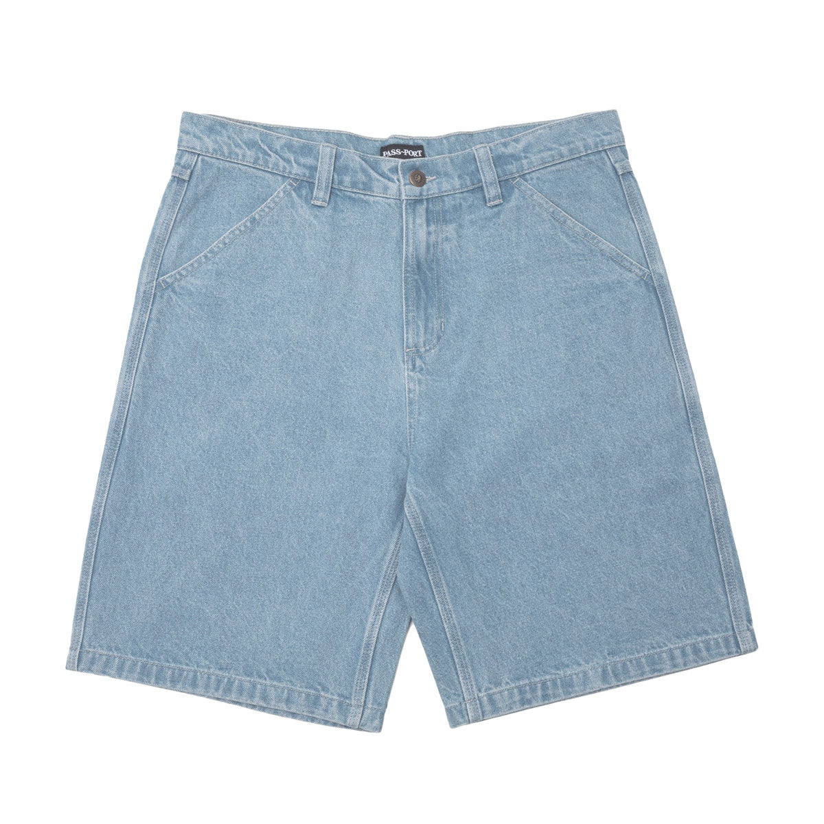 Passport Workers Club Jean Shorts - Washed Light Indigo image 1