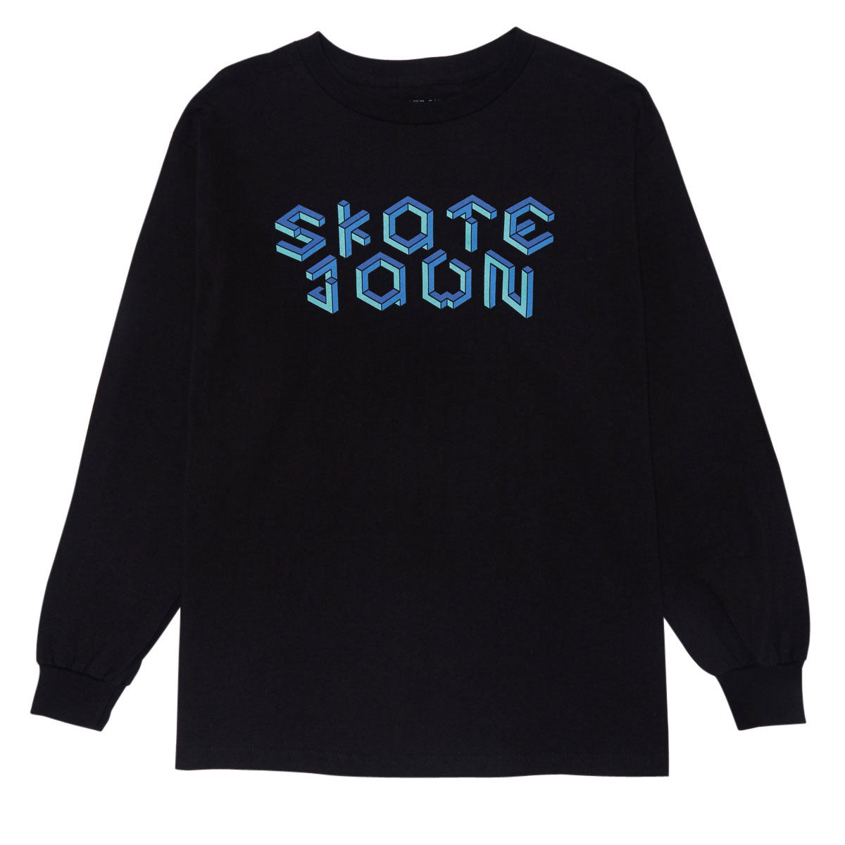 Skate Jawn Isometric Long Sleeve T-Shirt - Black image 1