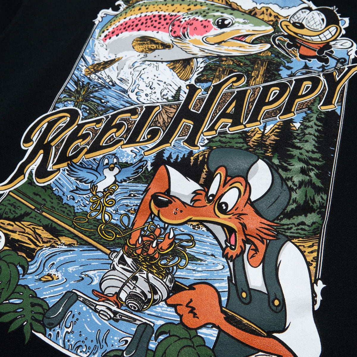 Reel Happy Birds Nest Hoodie - Black image 4