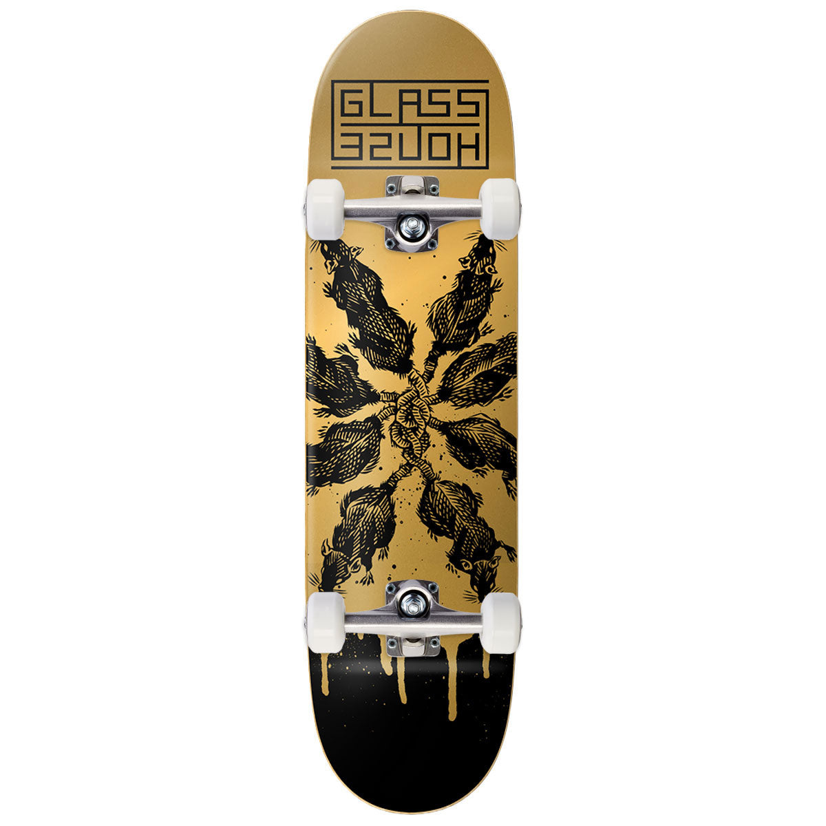 Glass House Rats Skateboard Complete - Gold/Black - 8.50