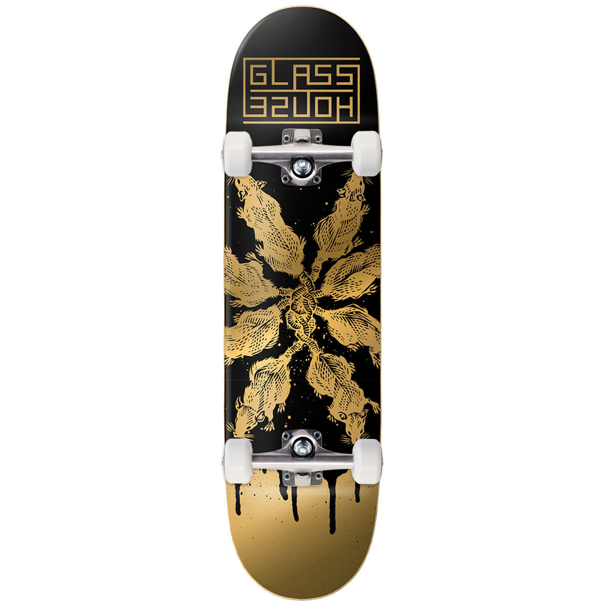 Glass House Rats Skateboard Complete - Black/Gold - 9.00