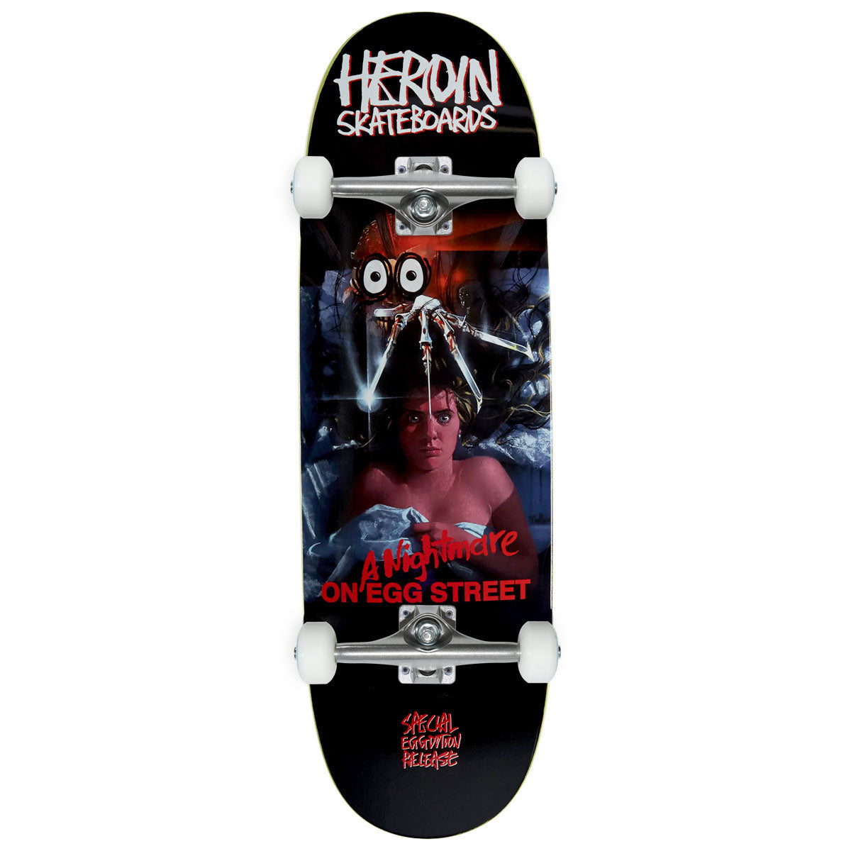 Heroin Nightmare On Egg Street Skateboard Complete - 9.875