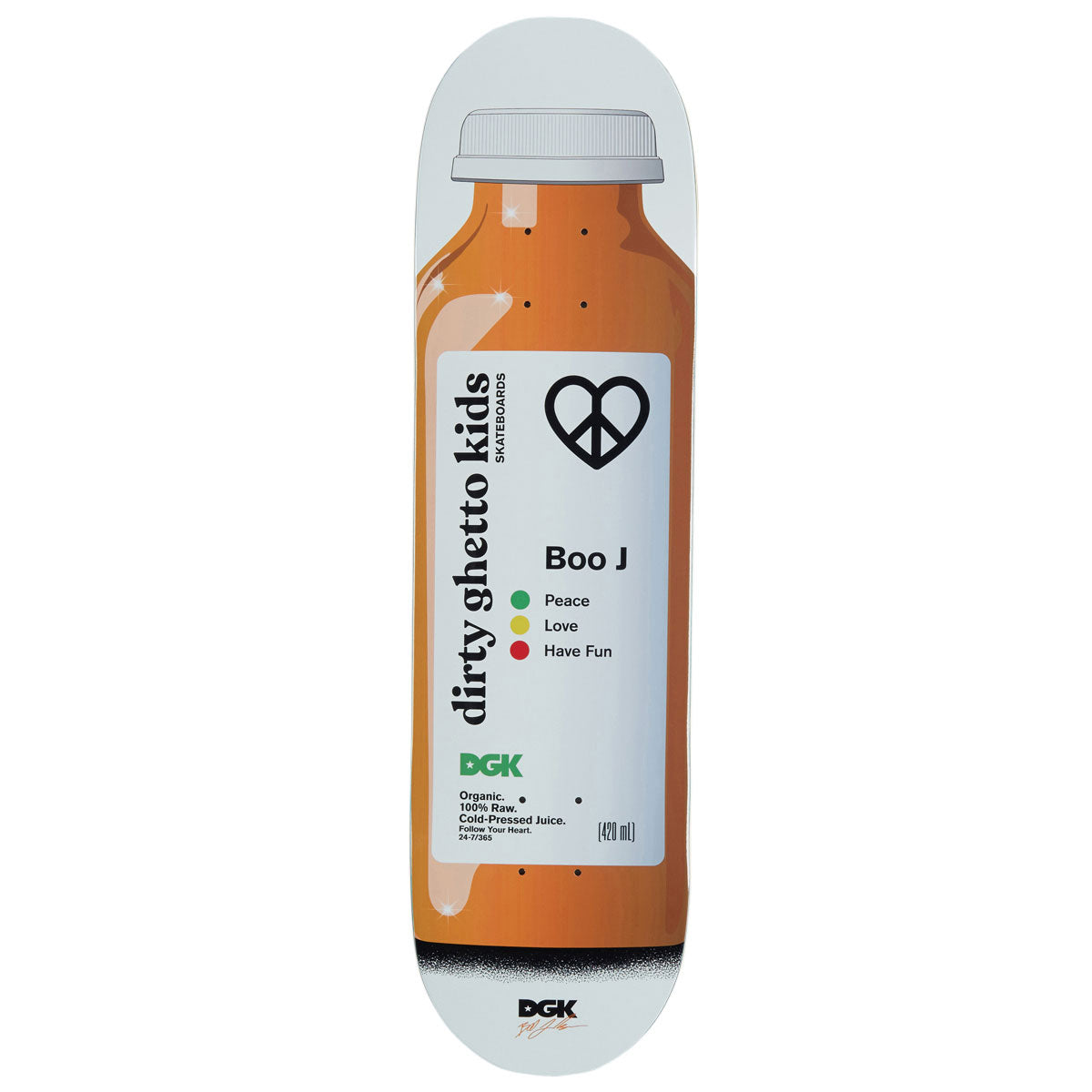 DGK Cold Pressed Boo Skateboard Deck - White - 8.25
