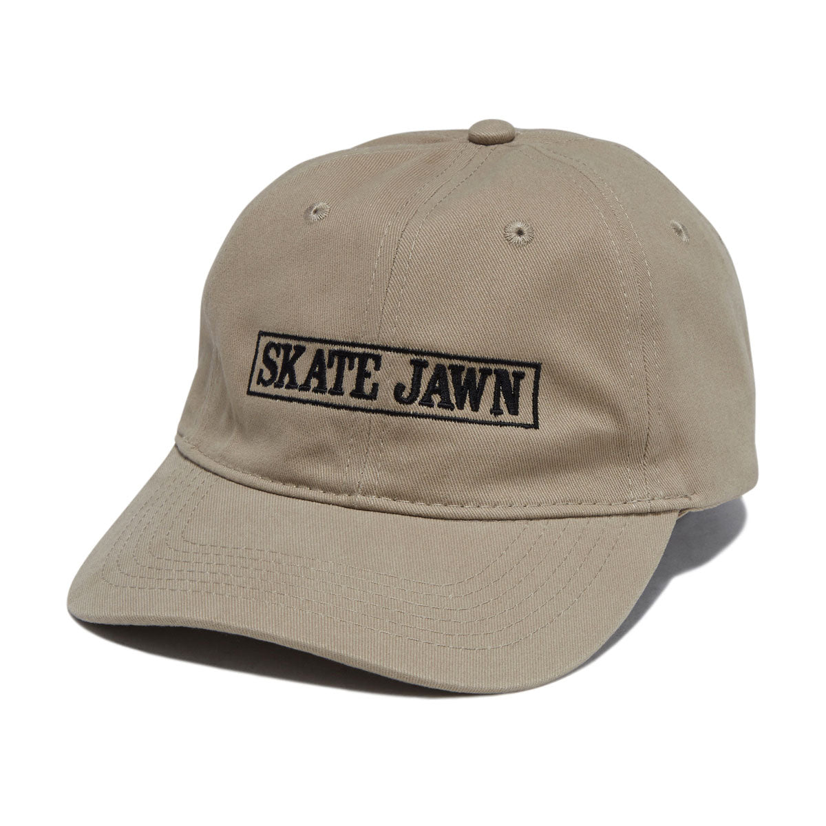 Skate Jawn Cover Box 6 Panel Hat - Khaki image 1