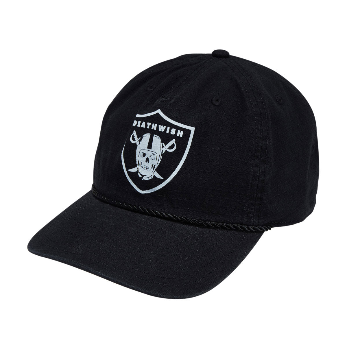 Deathwish Nation 5 Panel Snapback Hat - Black image 1