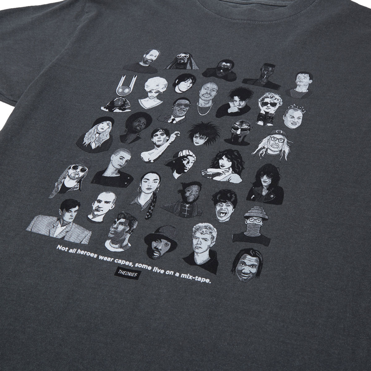 Theories Mixtape T-Shirt - Garment Dyed Faded Black image 2