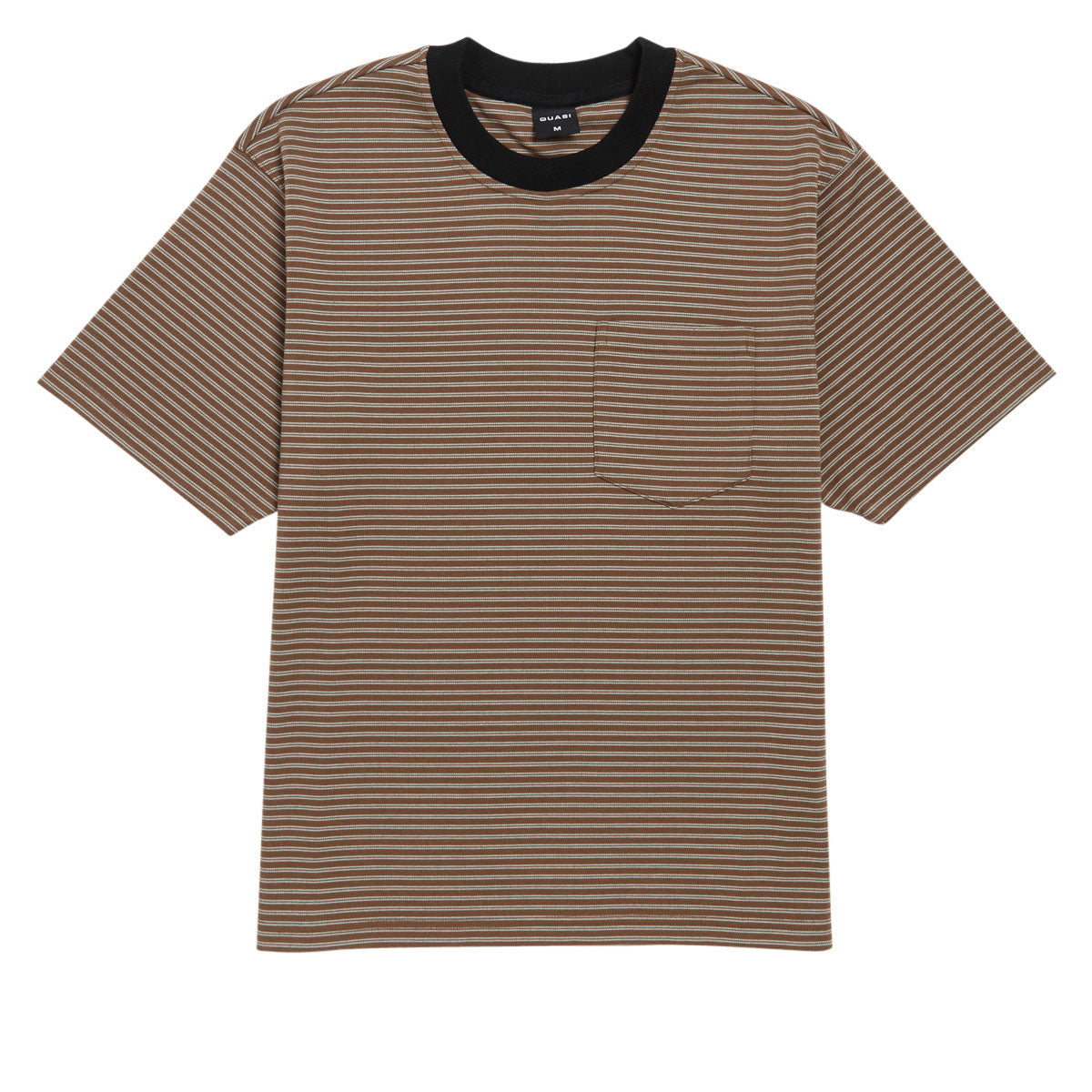 Quasi ISO Striped Pocket T-Shirt - Brown image 1