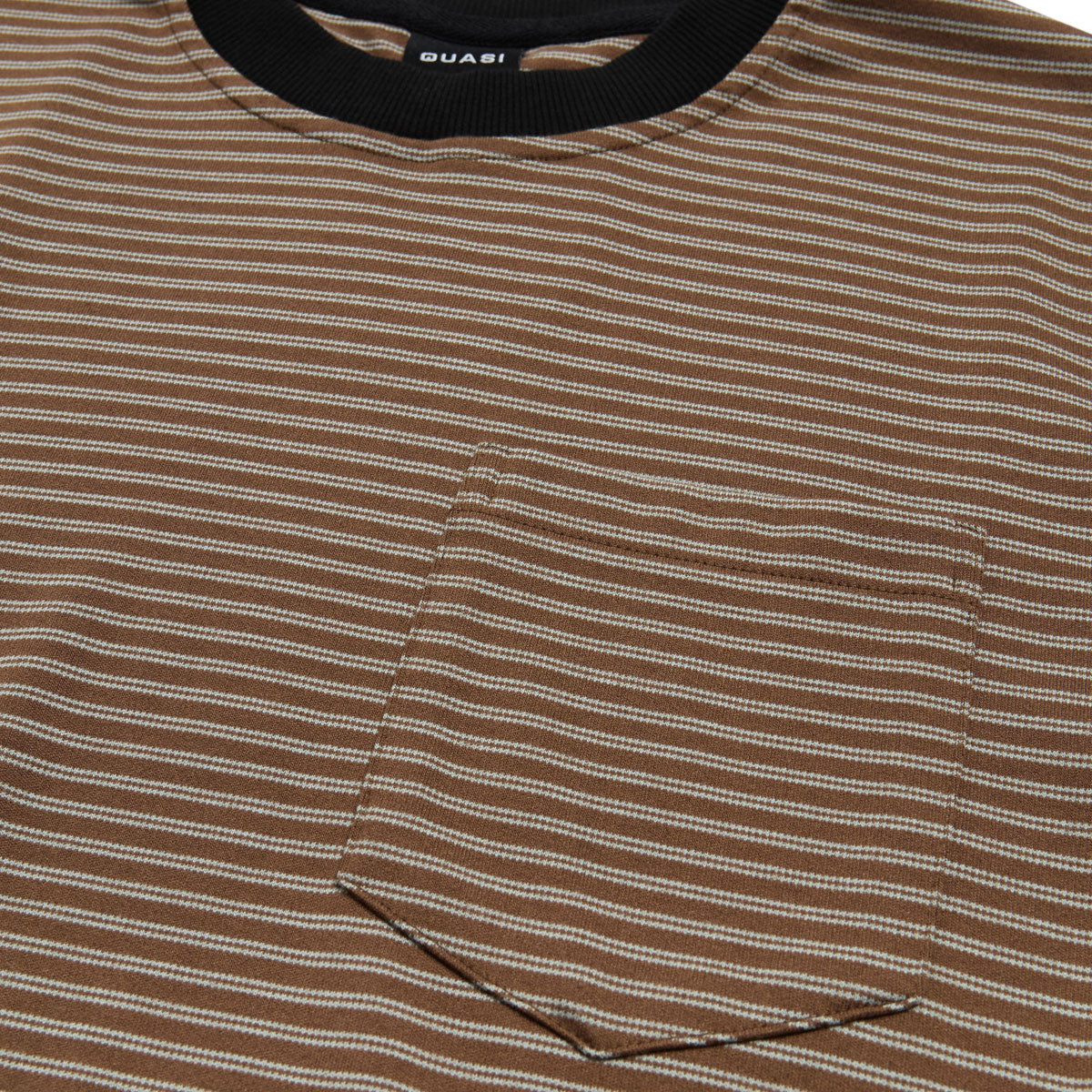 Quasi ISO Striped Pocket T-Shirt - Brown image 2