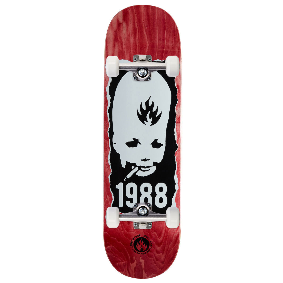 Black Label Thumbhead Torn Skateboard Complete - 9.00