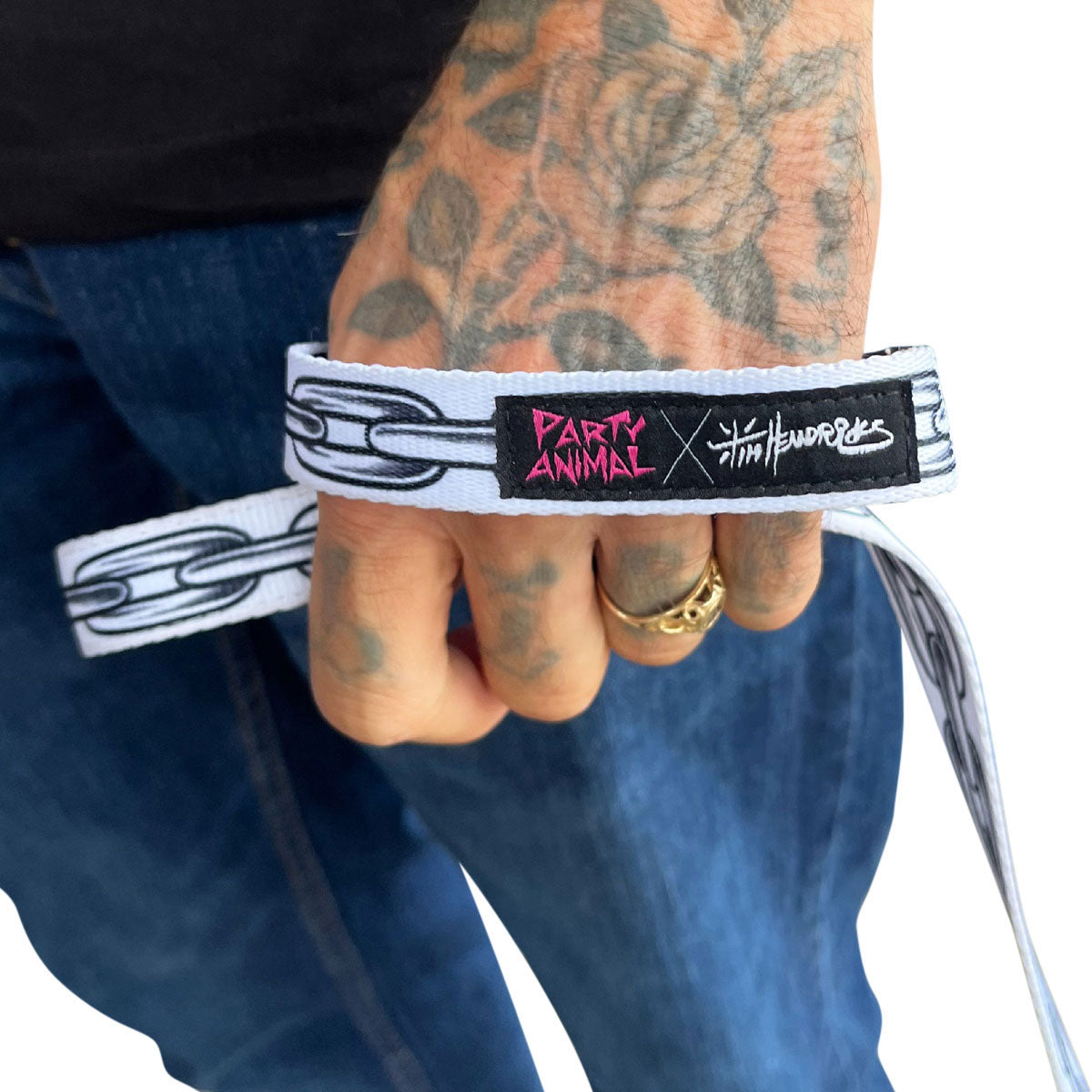 Party Animal x Tim Hendricks Chain Dog Leash - White image 2