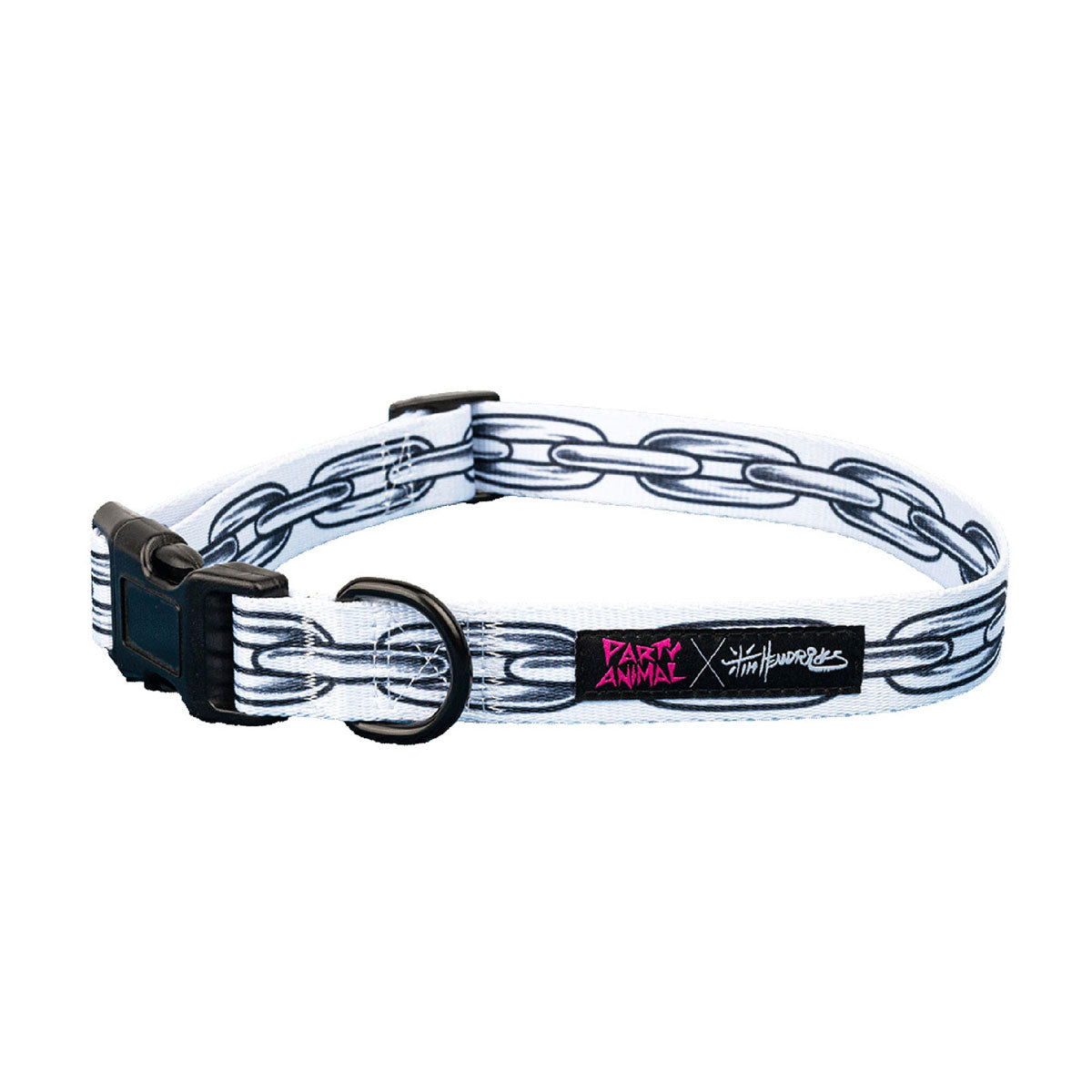 Party Animal x Tim Hendricks Chain Dog Collar - White image 1