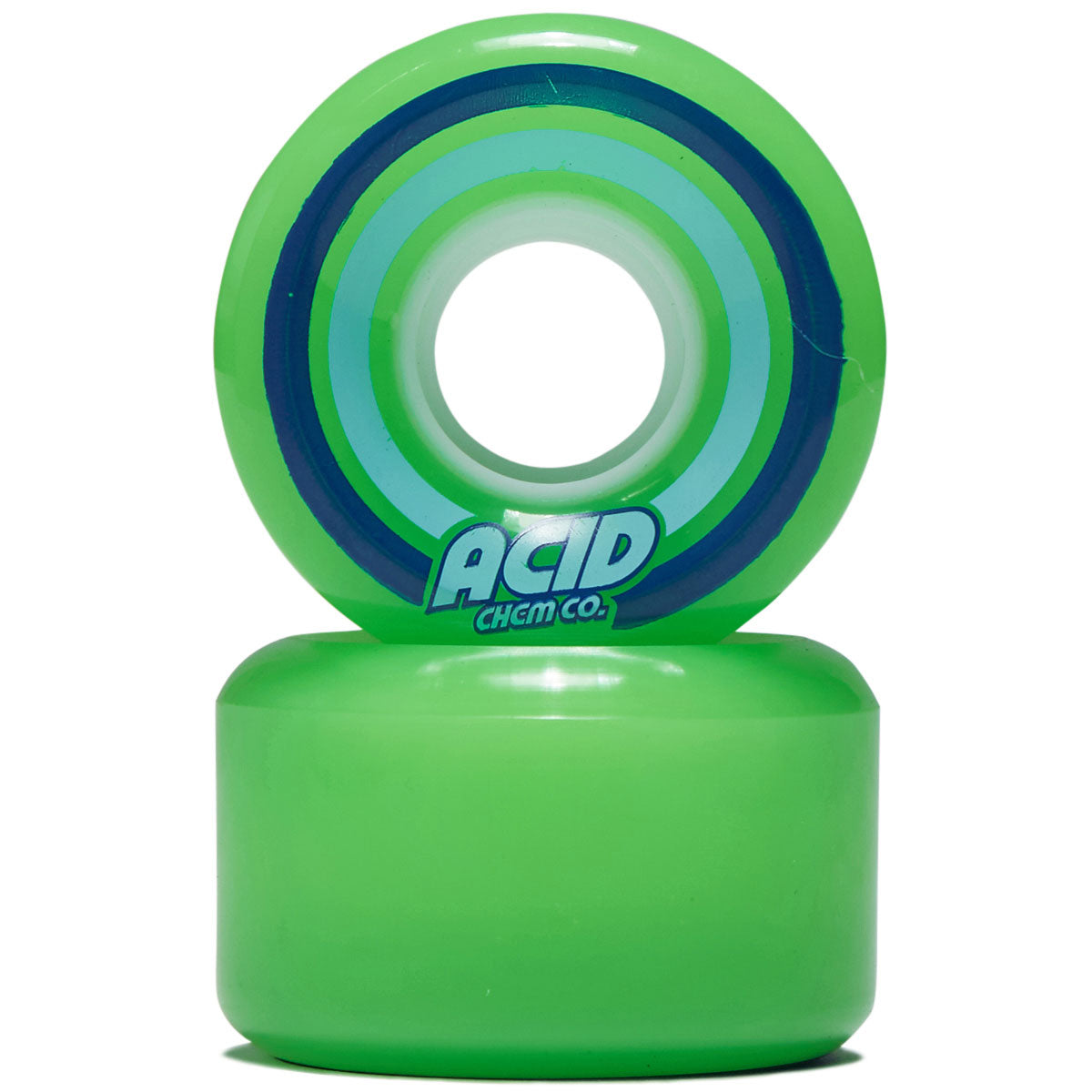 Acid Pods 86a Conical Skateboard Wheels - Green/Blue - 55mm image 2