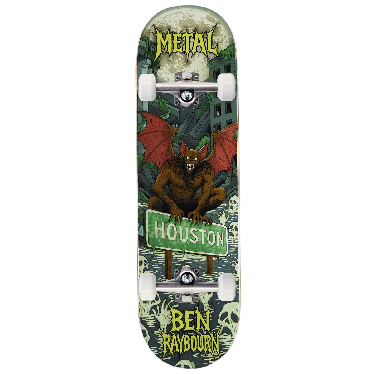 Metal Ben Raybourn Houston Bat Skateboard Complete - 8.60
