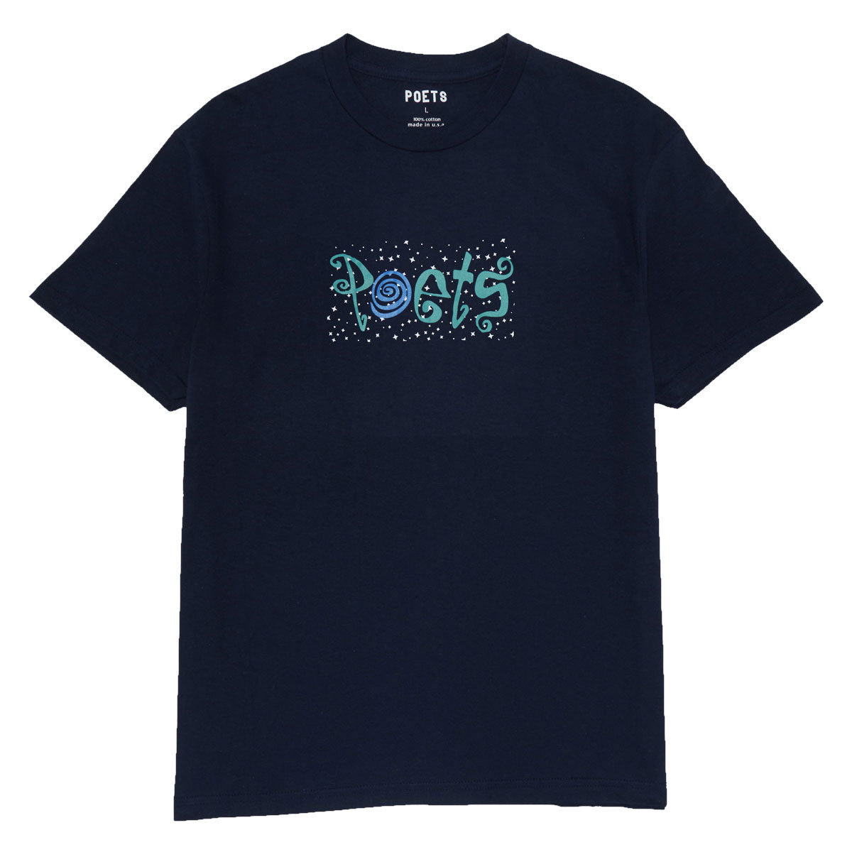 Poets Clique Screened T-Shirt - Navy image 1
