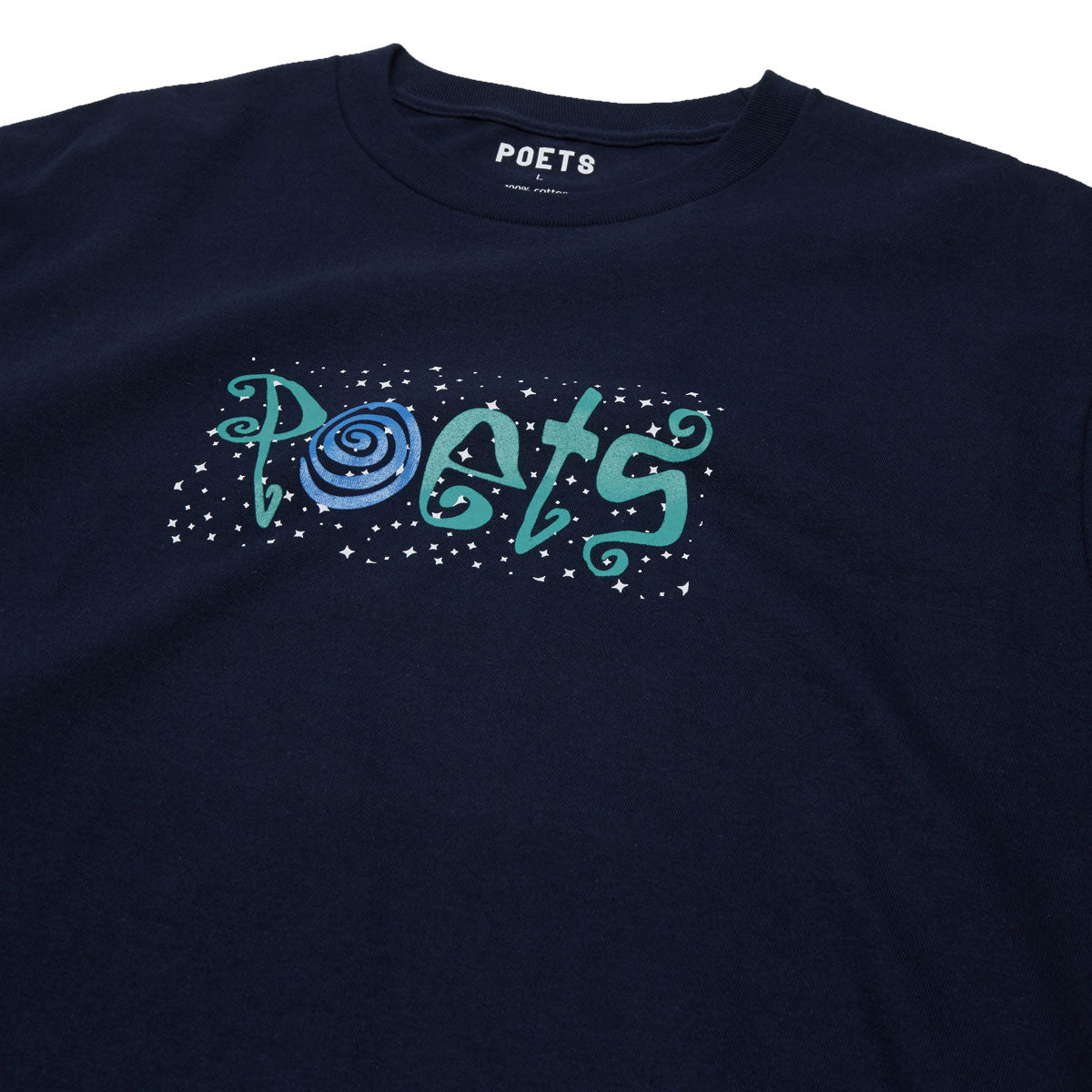 Poets Clique Screened T-Shirt - Navy image 2
