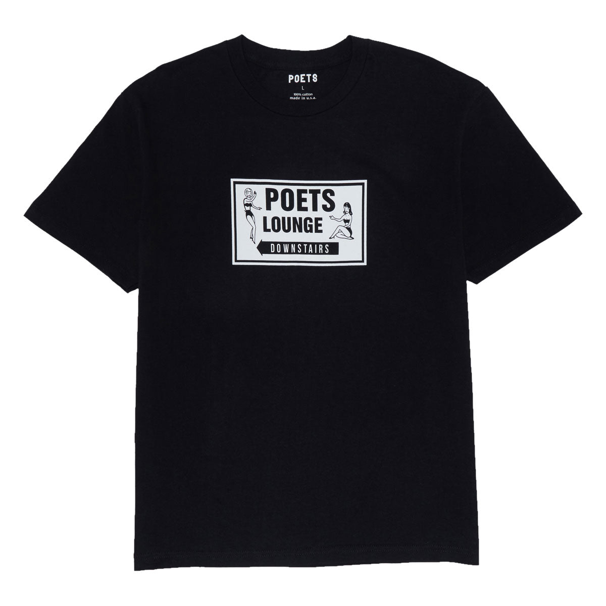 Poets Lounge Screened T-Shirt - Black image 1
