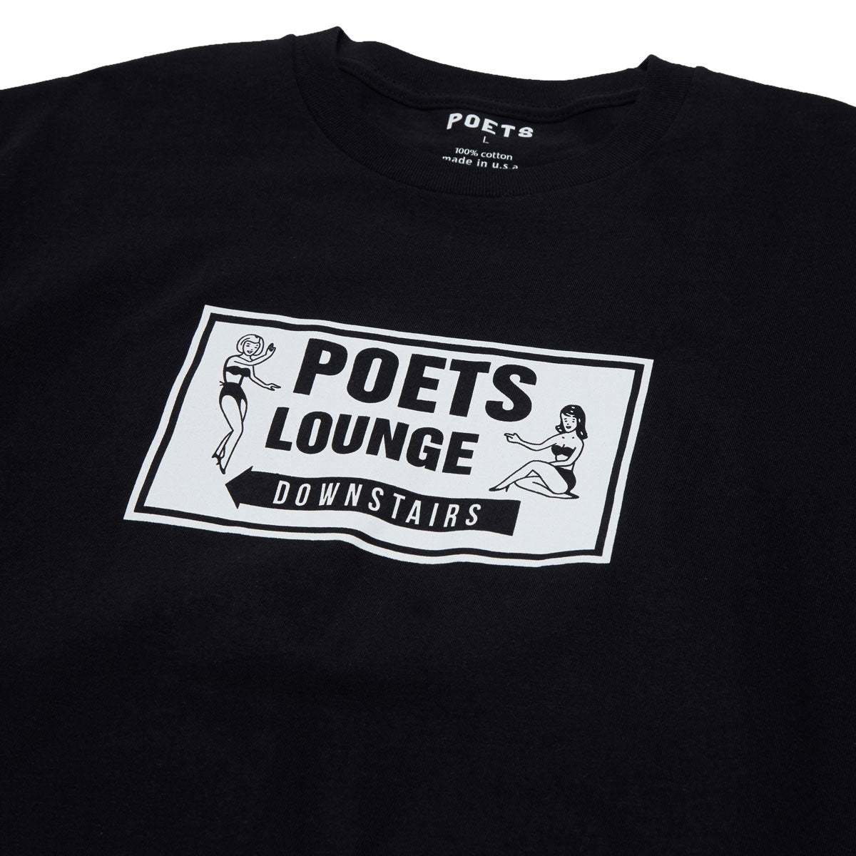 Poets Lounge Screened T-Shirt - Black image 2