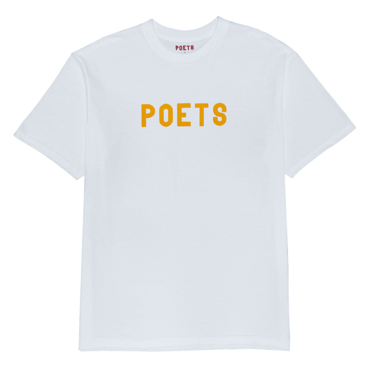 Poets OG Flocked T-Shirt - White/Yellow Flocking image 1