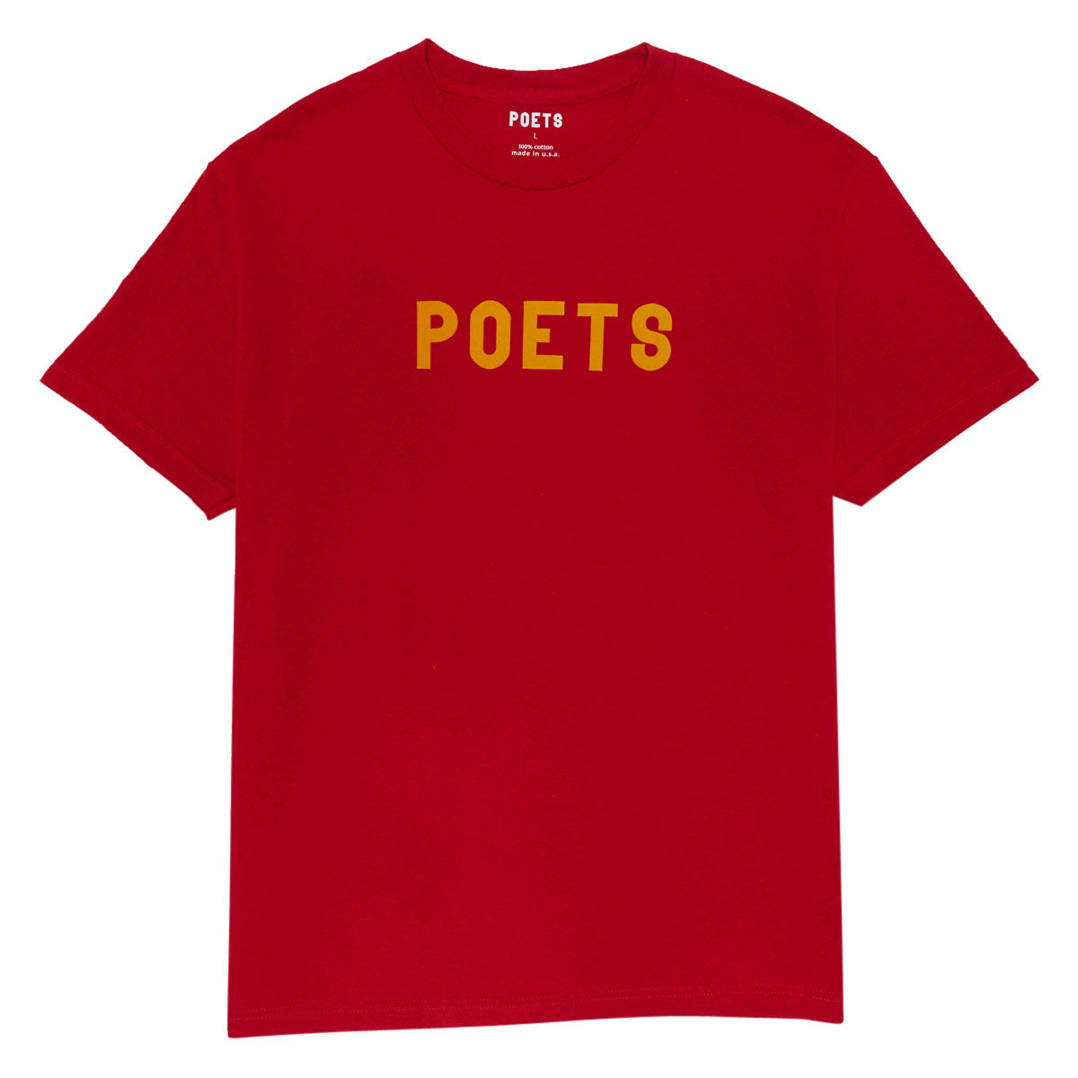 Poets OG Flocked T-Shirt - Red/Yellow Flocking image 1