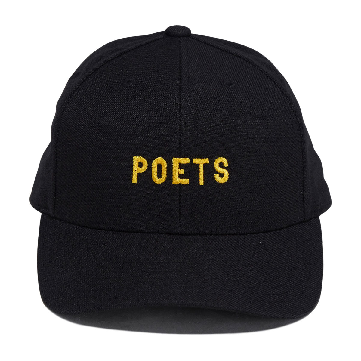 Poets Embroidered Cloth Snapback Hat - Black image 5