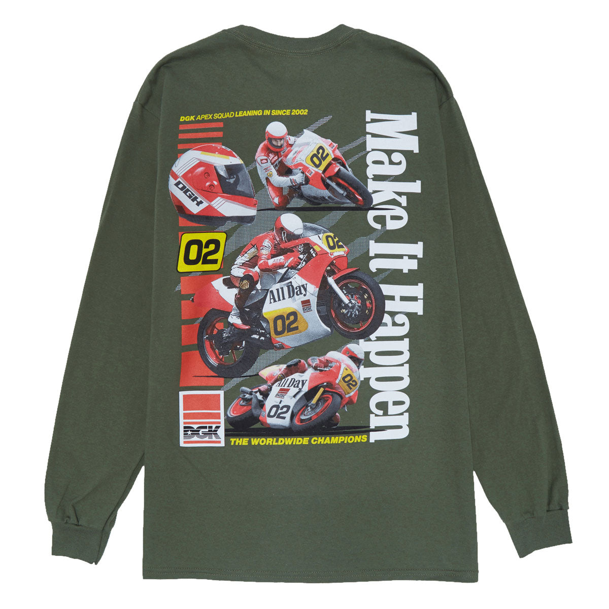 DGK Two Stroke Long Sleeve T-Shirt - Military Green image 2