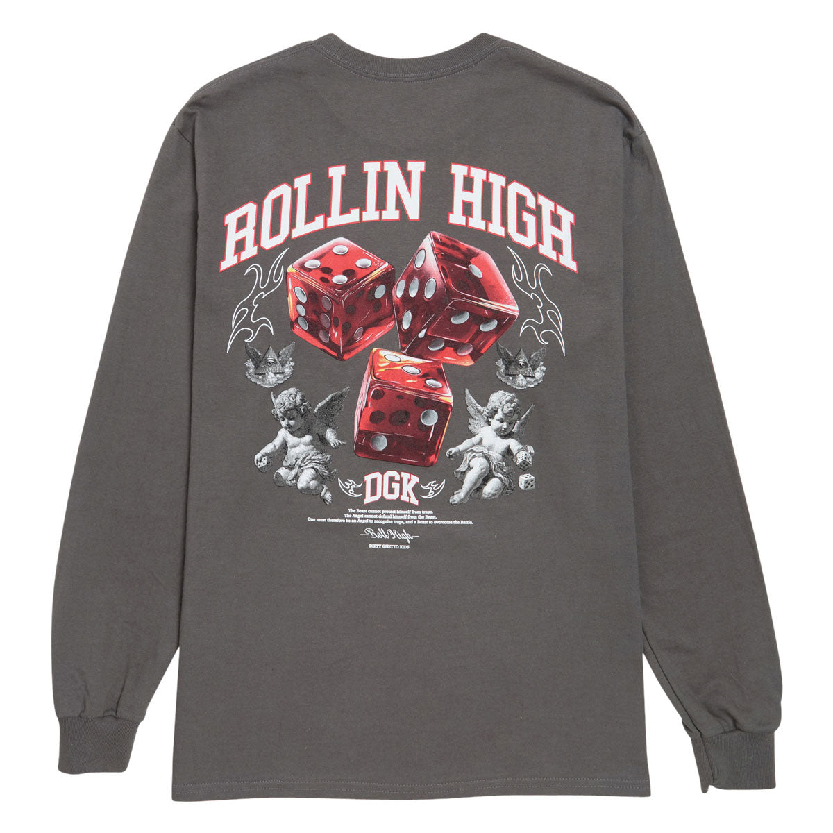 DGK No Traps Long Sleeve T-Shirt - Charcoal image 2