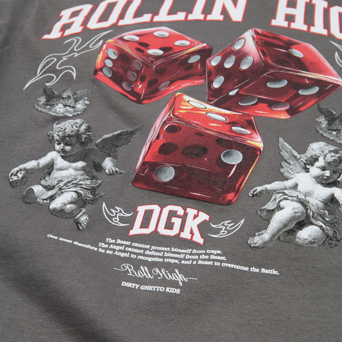 DGK No Traps Long Sleeve T-Shirt - Charcoal image 3