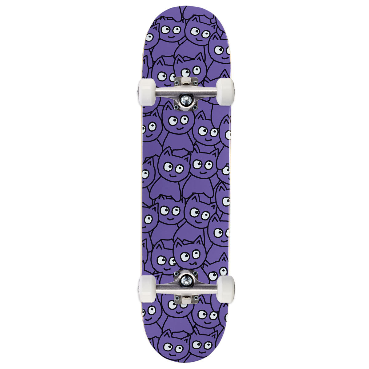 Meow Sticker Pile Skateboard Complete - Purple - 7.00