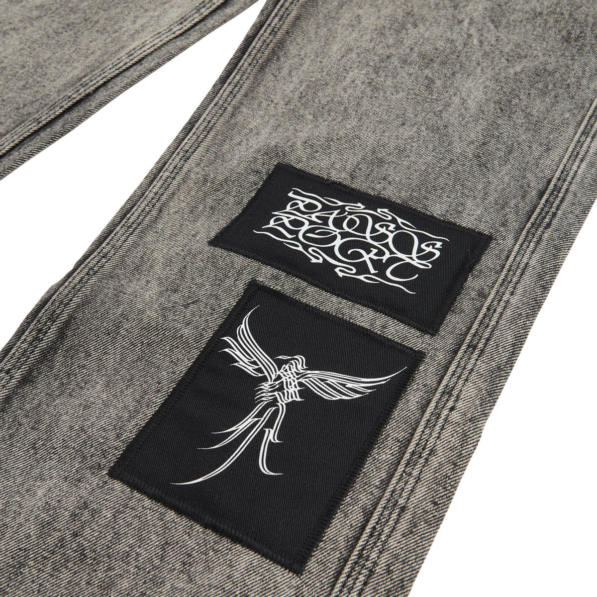 Passport Calligraphy Workers Club Straight Leg Jeans - Acid Grey image 3
