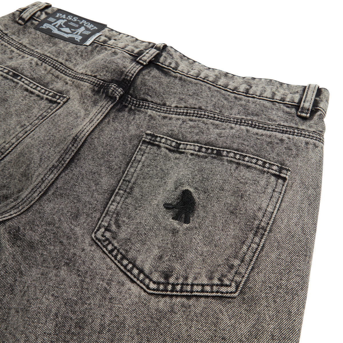 Passport Calligraphy Workers Club Straight Leg Jeans - Acid Grey image 5