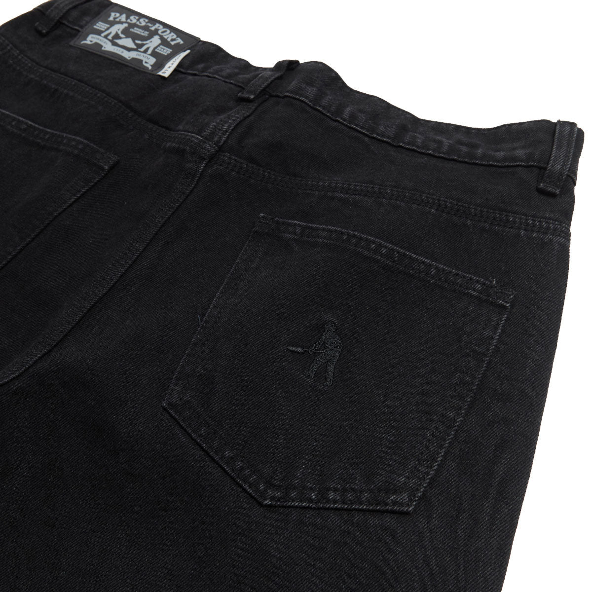 Passport Calligraphy Workers Club Straight Leg Jeans - Faded Wash Black image 5