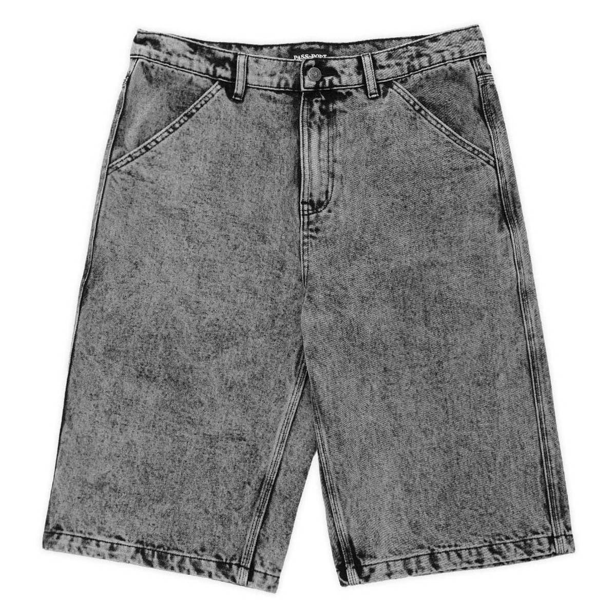 Passport Workers Club 3/4 Jean Shorts - Acid Grey image 1