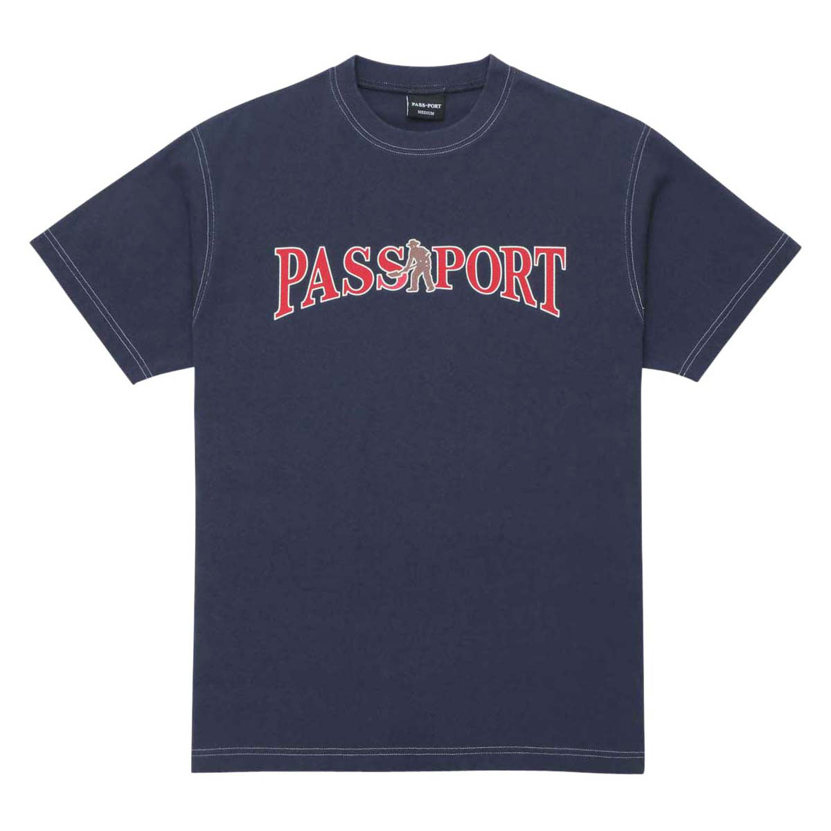 Passport Official Contrast T-Shirt - Washed Navy image 1