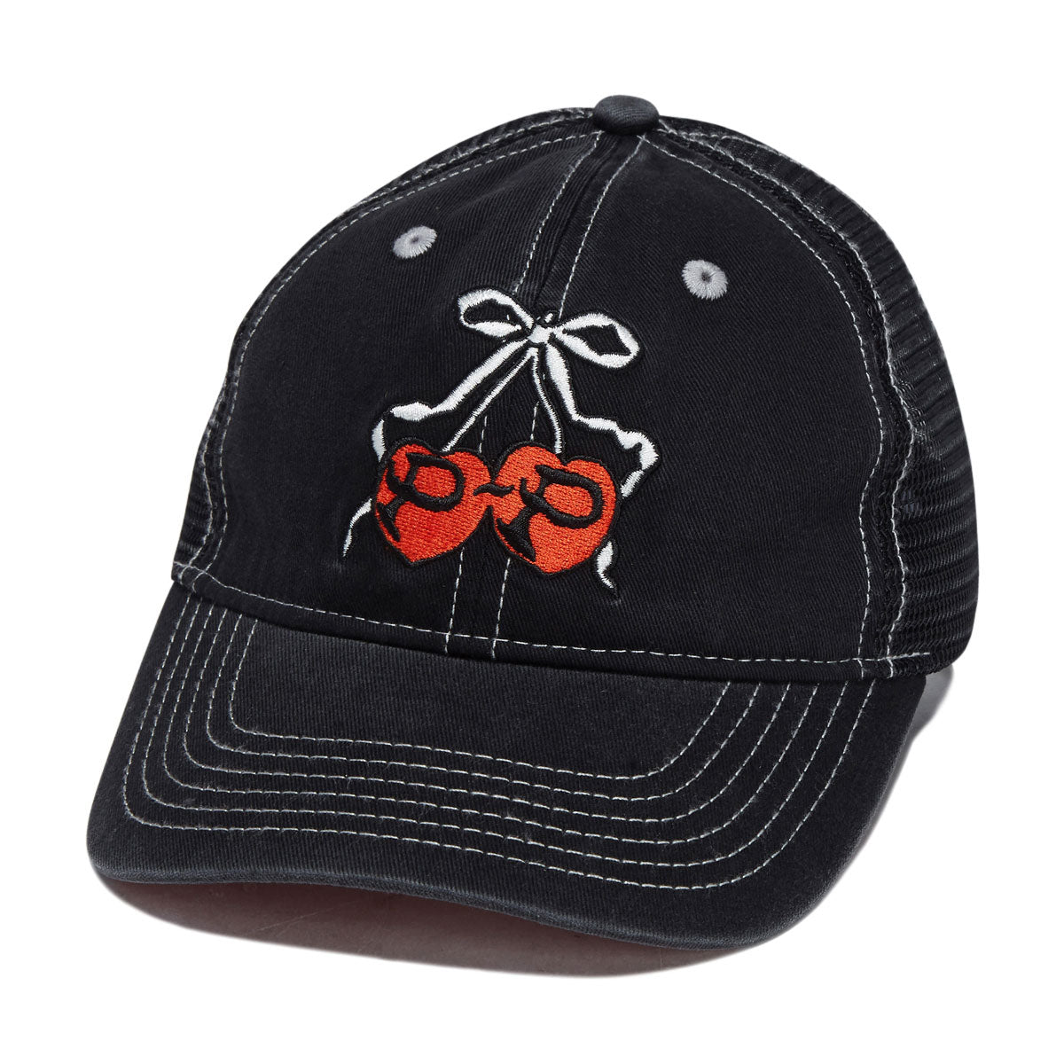 Passport Cherries Leagues Trucker Hat - Washed Black image 1